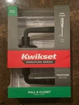 Kwikset Trafford Reversible Round Straight Hall/closet Door Handle Matte Black. Fixed Price $17.95.