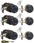 Lanwandeng 3 Sets All Keyed Alike Entry Door Knobs Pack, Matte Black. Fixed Price $73.11.