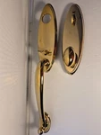 4411 Assa Abloy Emtek Handleset Marietta Polished Brass Single Deadbolt Egg Knob. Fixed Price $299.99.