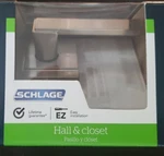Schlage F10 Nbk 619 Satin Nickel Universal Passage Door Handle Hall Closet. Fixed Price $27.62.