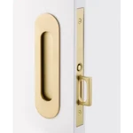 Emtek Narrow Oval Rectangular Pocket Door Mortise Lock Satin Brass. Fixed Price $154.97.