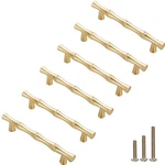 6PCS Bamboo Shape Solid Zinc Alloy Cabinet Knobs Handles, Dresser Drawer Cabi.... Fixed Price $27.69.