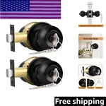 Dual Pack Keyed Alike Black Door Knobs - Stainless Steel For Home Security. Fixed Price $48.99.