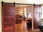 12 Ft Double Antique Modern Style Black Barn Wood Steel Sliding Door Hardware. Fixed Price $109.99.