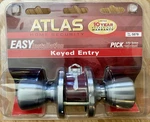 Keyed Entry Door Knob -easy Installation- Atlas, Stainless Silver New 1731604. Fixed Price $18.95.
