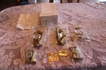 Emtek Hardware Polished Brass Victorian Glass Diamond Entry Door Knob 8090 Nib. Fixed Price $259.99.