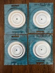 4 Vtg Amerock Furniture Trim Golden White 2 7/8" Cabinet Knob Backplate. Fixed Price $40.00.