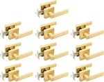10 Pack Door Handle Set Interior Knobs Satin Brass Finish, Keys Priva. Fixed Price $318.99.