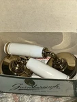 Vintage Nos Gainsborough White Porcelain Lever Antique Henley Gold Finish. Fixed Price $69.00.
