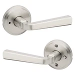 Kwikset Trafford Satin Nickel Reversible Round Straight Bed/bath Door Handle. Fixed Price $16.95.