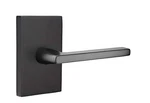 Emtek Privacy Set, Modern Rectangular Rosette, Helios Lever, Flat Black, Lh. Fixed Price $108.99.