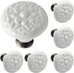 Biaungdo 6 Pcs White Ceramic Kitchen Cabinet Knobs, Retro. Fixed Price $18.65.
