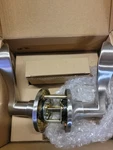 Design House Stratford Satin Nickel Passage Door Handle W/ Universal 6-WAY Latch. Fixed Price $9.95.