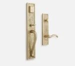 Signature Hardware Traeger Entrance Door Set Hand Hammered Satin Brass - Left. Fixed Price $199.95.