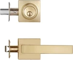 Front Door Locksets With Deadbolt,heavy Duty Satin Brass Handles,square .... Fixed Price $38.00.