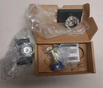 Emtek 81210TUS19 Old Town Passage Door Knob Set With Rectangular Rose Flat Black. Fixed Price $57.48.