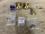 Emtek 8261NWUS4 Norwich Privacy Door Knob Set, Satin Brass *read*. Fixed Price $124.99.