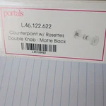 Portals Counterpoint W/ Rosettes Double Knob Matte Black Metal Round L46.122.622. Fixed Price $125.00.