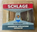 Schlage F40CS Commercial Restroom Bright Brass ELA605 Privacy Lever Ada Compli. Fixed Price $10.49.