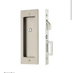 New Emtek 211515 Modern Rectangular Pocket Door Mortise Lock - Satin Nickel. Fixed Price $89.00.