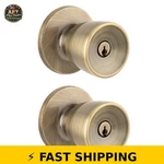 Brinks Classic Bell Style Doorknob Twin Pack, Antique Brass. Fixed Price $63.99.