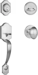 Satin Nickel Denver Handleset With Aspen Knob For Front Doors. Fixed Price $108.99.