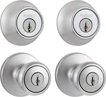 Kwikset 242 Tylo Entry Knob And Single Cylinder Deadbolt Project Pack Chrome. Fixed Price $24.00.