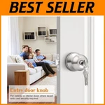 Brushed Nickel Entry Door Knobs Combo Pack, 6. Fixed Price $96.79.