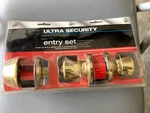 Combination Entry Lockset & Single Cylinder Deadbolt. Polished Brass. Ultra Secu. Fixed Price $19.90.