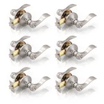 Gobrico 6 Pack Privacy Satin Nickel Door Lever Handles Interior Wave Knobs. Fixed Price $149.00.