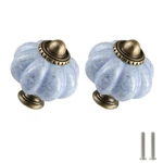 Blue Crackle Pumpkin Knobs 6 Pack Ceramic Cabinet Vintage Drawer Pulls .... Fixed Price $15.22.