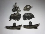 Pewter Drawer Knobs Bee, Acorn, Buffalo, Bear, Boats. Camping Nature Outdoors. Fixed Price $40.00.