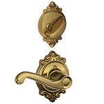 Schlage F59FLA609BRKRH Antique Brass Flair Right Handed Interior Pack Lever Set. Fixed Price $118.05.