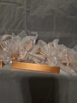 Simple Chamfered 20 Pack Cabinet Handles 3-3/4' Hole Center Brushed Copper Color. Fixed Price $11.99.