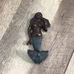 Vintage 6" Cast Metal Mermaid Neptune Siren Wall Coat Robe Towel Hook Patina Spi. Fixed Price $26.99.
