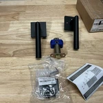 Emtek 5210STURHUS19 Privacy Square Rosette Stuttgart Lever , Flat Black. Fixed Price $59.99.
