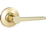 Amazon Basics Manchester Passage Door Lever, Polished Brass Color No Lock. Fixed Price $15.99.