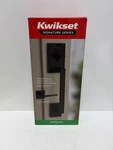 Kwikset San Clemente Front Door Handle Halifax Lever Matte Black 98150-011. Fixed Price $70.00.