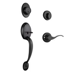 Design House Coventry Matte Black Door Handle Set Springdale Lever Deadbolt. Fixed Price $49.00.