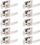 10PK Probrico Hall Closet Satin Nickel Square Rosette Passage Door Lever Handles. Fixed Price $128.00.