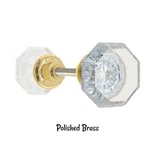 Pair Of Octagon Glass Door Knobs With Polished Solid Brass Bases. Fixed Price $61.99.
