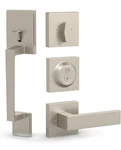 Mega Tobelle Entry Door Handleset Satin Nickel Finish Single Cylinder. Fixed Price $39.95.