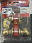 Premier Lock Door Knob Single Cylinder Keyed & Deadbolt Combo Brass Sealed. Fixed Price $29.00.