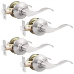 Gobekor 4 Pack Passage Door Levers Brushed Nickel Closet Handles Keyless.... Fixed Price $64.08.