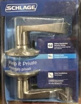 Schlage F40 619 Merano Satin Nickel Privacy Bed/bath Door Handle. Fixed Price $19.99.
