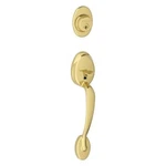 Schlage Plymouth Exterior Handleset With Deadbolt, Bright. Fixed Price $162.30.