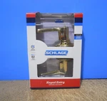 Schlage Flair Keyed Entry Door Lever Handle Lock Bright Brass F51 505. Fixed Price $34.00.