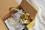 New! Privacy Lock Bright Brass LP701 Lever Set In Box Faultless -. Fixed Price $31.99.