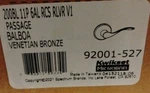 Kwikset 200BL 11P 6AL Rcs Rlvr V1 Passage Balboa Venetian Bronze 92001-527. Fixed Price $21.00.