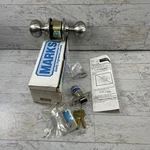 Marks 110F/32D-1A Lefthand Storeroom Knob Cylindrical Lockset Satin Stainless. Fixed Price $100.79.